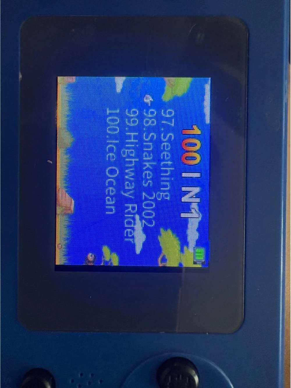 Blue Handheld Retro Portable Game Console with 100 Games